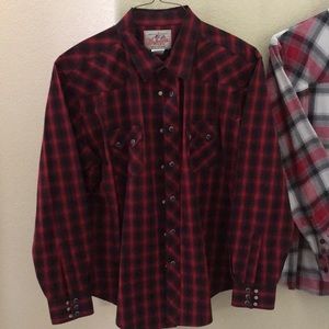 Wrangler men’s long sleeve snap front shirt -XL